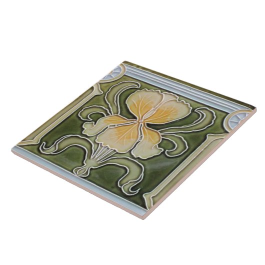 Ceramic Tile - Art Nouveau Iris Border Tile Tegeltje (Zijkant)