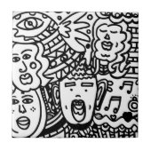 Ceramic Tile - Black and White Tegeltje (Voorkant)