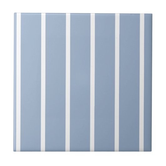 Ceramic Tile Blue & White Stripe  Tegeltje (Voorkant)