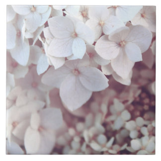 Ceramic Tile Blush Pink Hydrangea Floral Botanical Tegeltje