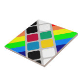 Ceramic Tile Colorful Colors Stripe Tegeltje (Zijkant)