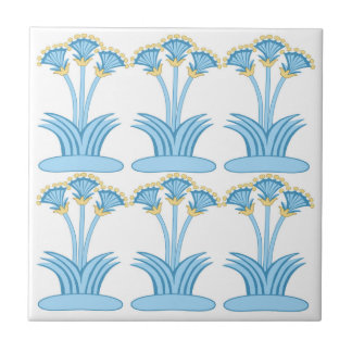 Ceramic Tile in Minoan Lilies aqua Tegeltje