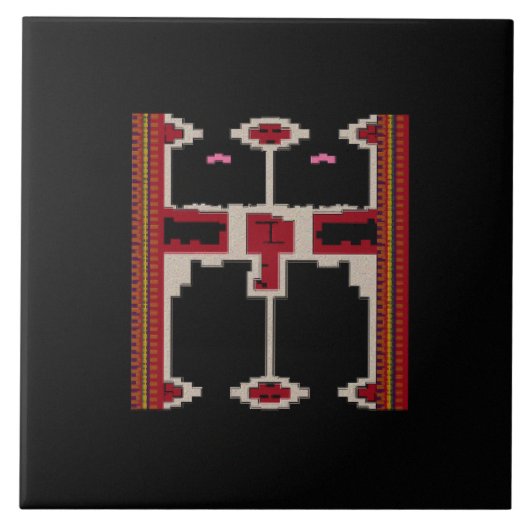 Ceramic Tile Inspired by Art of Borneo Tegeltje (Voorkant)