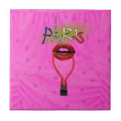 Ceramic Tile Paris France Lipstick Tegeltje (Voorkant)