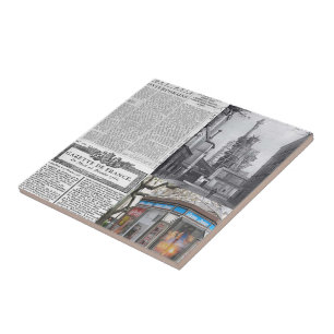 Ceramic Tile Paris France Newspaper Tegeltje