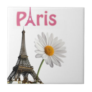 Ceramic Tile Paris France White Daisy Tegeltje