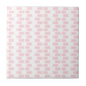 Ceramic Tile Pink & White Stripe Square Tegeltje (Voorkant)