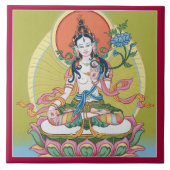 CERAMIC TILE - White Tara - Buddha of Longevity Tegeltje (Voorkant)