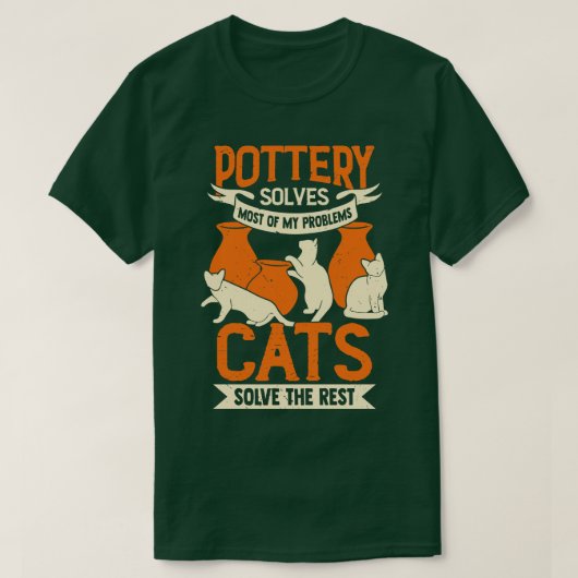 Ceramicist Pottery Maker Cat Lover Gift T-shirt (Design voorkant)