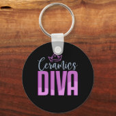 Ceramics Diva Pottery Porcelain Hobby Oven Gift Sleutelhanger (Voorkant)