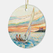 Céramique à voile ornement de Noël (Gauche)