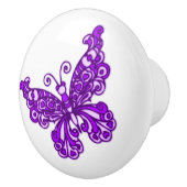 Céramique Bouton de porte en forme de papillon capricieux en (Droite)