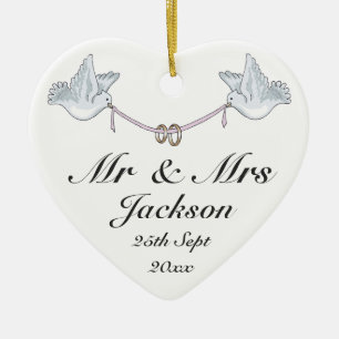 Céramique Coeur Ornement - Bonne chance Mariage Ch