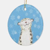 Céramique léopard des neiges décoration des arbres (Gauche)