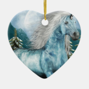Céramique Licorne en ornement de clair de lune