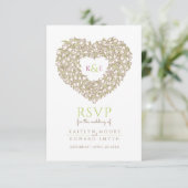 Céramique monogramme coeur de fleur de tulipe RSVP (Debout devant)