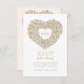 Céramique monogramme coeur de fleur de tulipe RSVP (Devant / Derrière)