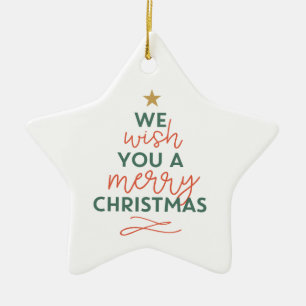 Céramique Nous Vous Souhaitons Un Joyeux Ornement En Forme D
