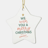 Céramique Nous Vous Souhaitons Un Joyeux Ornement En Forme D (Gauche)