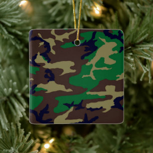 Céramique Ornement carré en porcelaine camouflage de bois