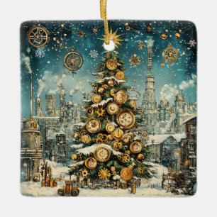 Céramique Ornement d'arbre de Noël en vapeur