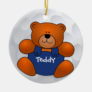 Céramique Ornement d'ours en peluche de golf