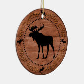 Céramique Ornement en bois rustique de cercle d'orignaux (Droite)
