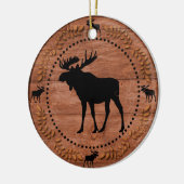 Céramique Ornement en bois rustique de cercle d'orignaux (Gauche)