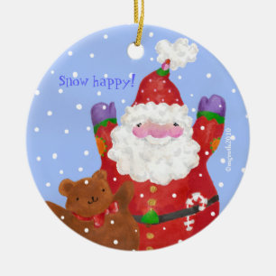Céramique père Noël et ornement en peluche
