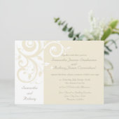 Céramique perle Inverse Swirl Wedding Invitations (Debout devant)