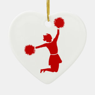 Céramique Pom-pom girl en ornement de forme de coeur de