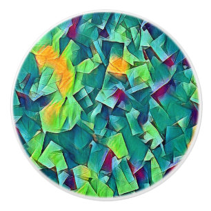 Céramique Porte En Mosaïque Vert Ou Bouton De Lit