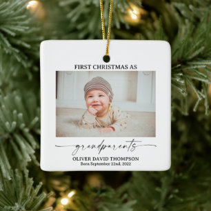 Céramique Premier Noël en grand-parents Ornement photo
