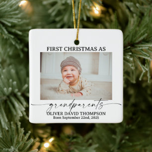Céramique Premier Noël en grand-parents Ornement photo