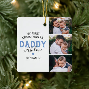 Céramique Premier Noël en tant que Papa 3 Photo Ornement