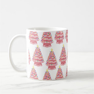 Céramique rose Xmas Arbres Café Mug