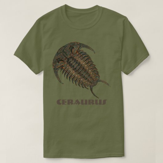 Ceraurus Fossil Trilobite T-shirt (Design voorkant)
