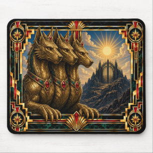 Cerberus, Art Deco Mythisch Muismat