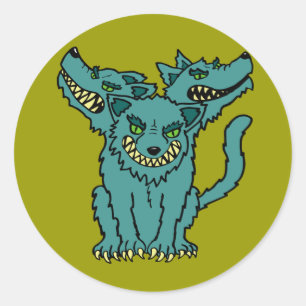 Cerberus - Boek der Monsters - Oude Griekenland Ronde Sticker