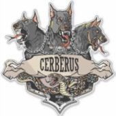 Cerberus Hellhound en slang Sticker (Voorkant)