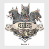 Cerberus Hellhound en slang Sticker (Vel)
