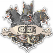 Cerberus Hellhound en slang Sticker (Voorkant)