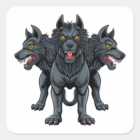 Cerberus Vierkante Sticker (Voorkant)