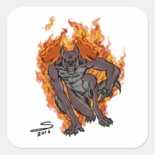 Cerberus vierkante Stickers