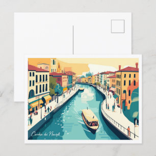 Cerchia dei Navigli Milaan ItaliëI Reizen Briefkaart