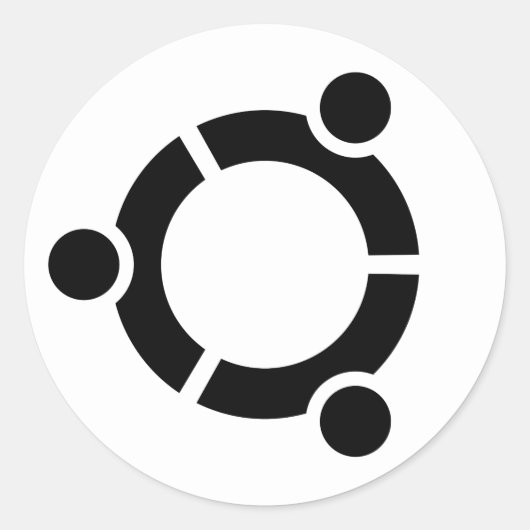 Cercle autocollant blanc Ubuntu (Devant)