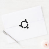 Cercle autocollant blanc Ubuntu (Enveloppe)