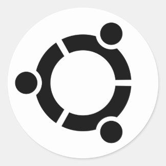 Cercle autocollant blanc Ubuntu
