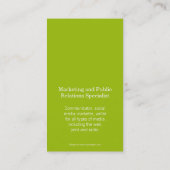 Cercle blanc vert initial carte de visite moderne (Dos)