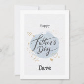 Cercle bleu fête des pères avec carte texte (Devant)